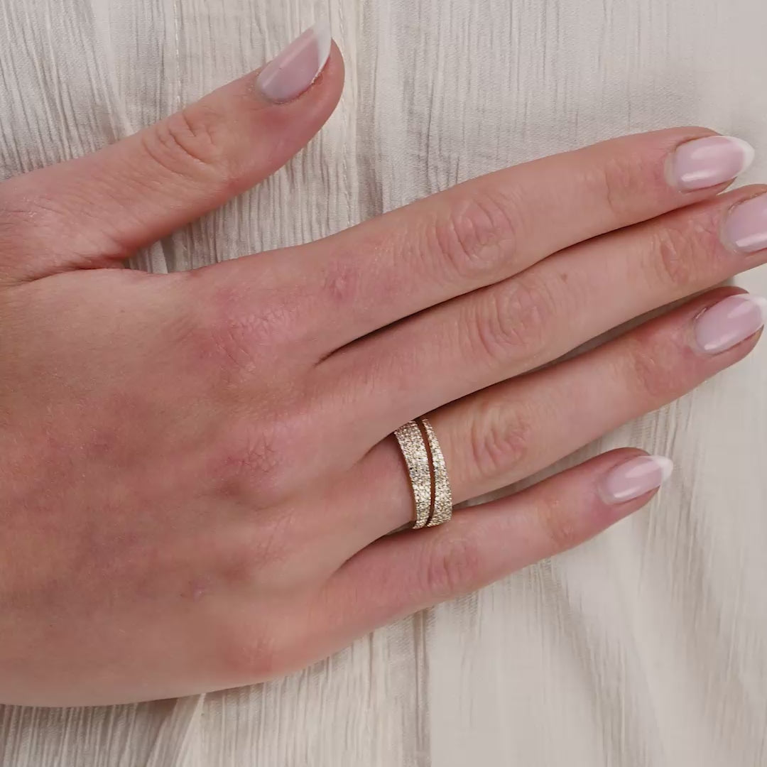 Wide Pave Fancy Diamond Ring